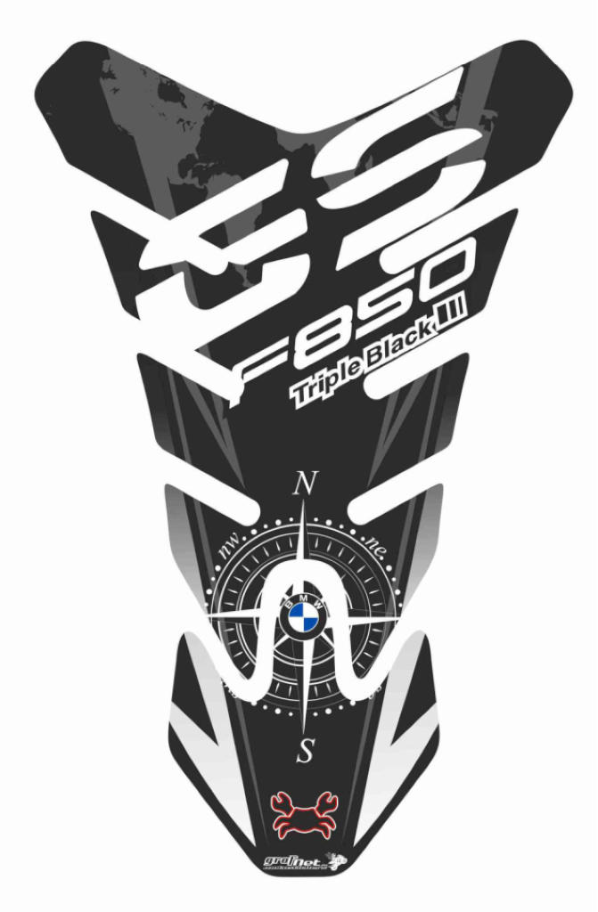 2018 - 2023 BMW F800GS Triple Black / Trophy tankpad protective sticker